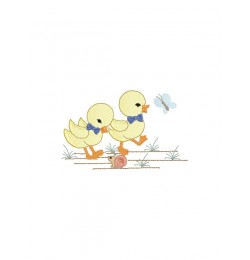 Little Boys Duck Machine Embroidery Pattern
