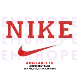Logo Sports Red Embroidery Design 3 Sizes