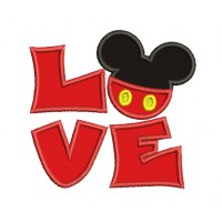 Love Mickey embroidery designs Valentine's day