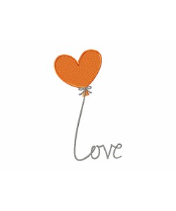 Love and heart Embroidery Design