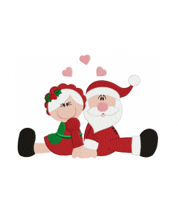 Mama And Santa Claus Embroidery Design 3 Sizes
