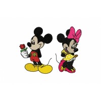 Mickey Mouse And Minnie Mouse Embroidery Design