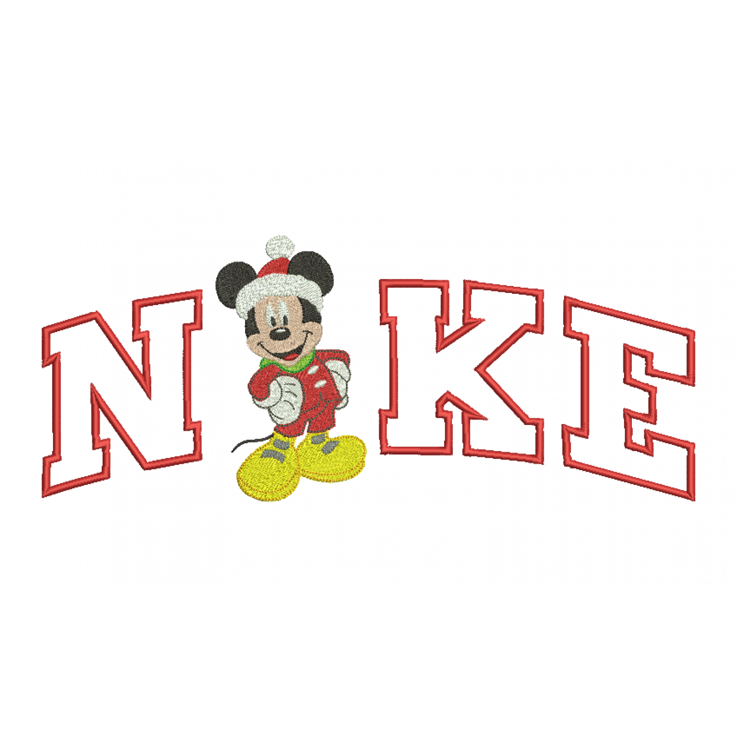 Mickey Mouse Christmas Embroidery Design 4 Sizes