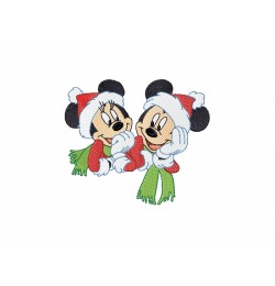 Mickey and Minnie Christmas 3 Sizes Embroidery Design
