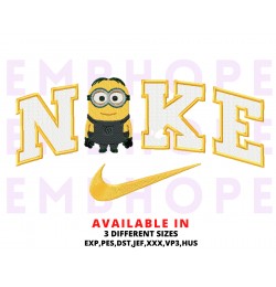 Minions And Logo Sports Embroidery Design 3 Sizes