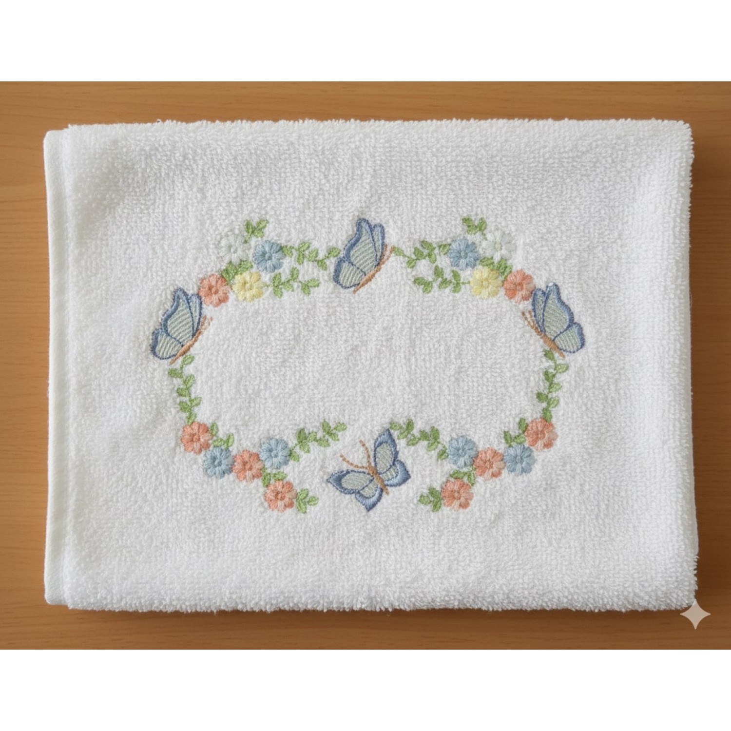 Pastel Bloom Butterfly Wreath Delicate Embroidery Pattern Embroidery Design