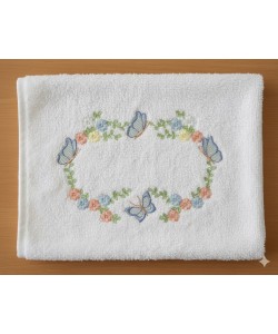 Pastel Bloom Butterfly Wreath Delicate Embroidery Pattern Embroidery Design