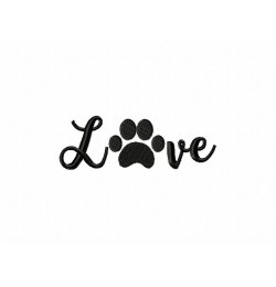 Paw Love Embroidery Design