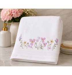 Pink Floral Border Machine Embroidery Design