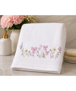Pink Floral Border Machine Embroidery Design