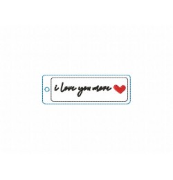 I love you more Machine embroidery design for keychain Embroidery Design