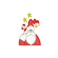 Santa Claus with Star Embroidery Design 3 Sizes