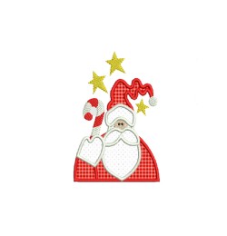 Santa Claus with Star Embroidery Design 3 Sizes