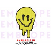 Smiley Face Embroidery Design 4 Sizes