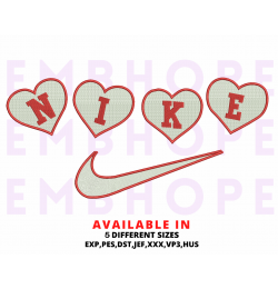 Sweet Hearts trendy Embroidery Design 5 Sizes