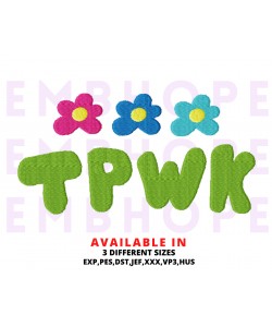 TPWK Treat People with Kindness Embroidery Design 4 Sizes