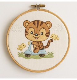Tiger on Scooter Embroidery Design Tiger on Scooter Embroidery Design
