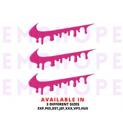 Triple Drip Logo Sports Embroidery Design 3 Sizes