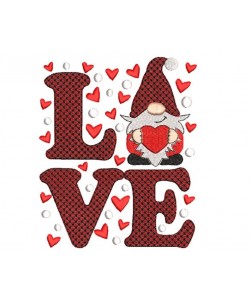 Love Gnomes Valentine embroidery