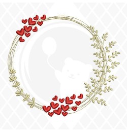 Valentines Monogram Frame embroidery designs