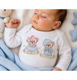 Vintage Teddy Bear Couple Embroidery Design
