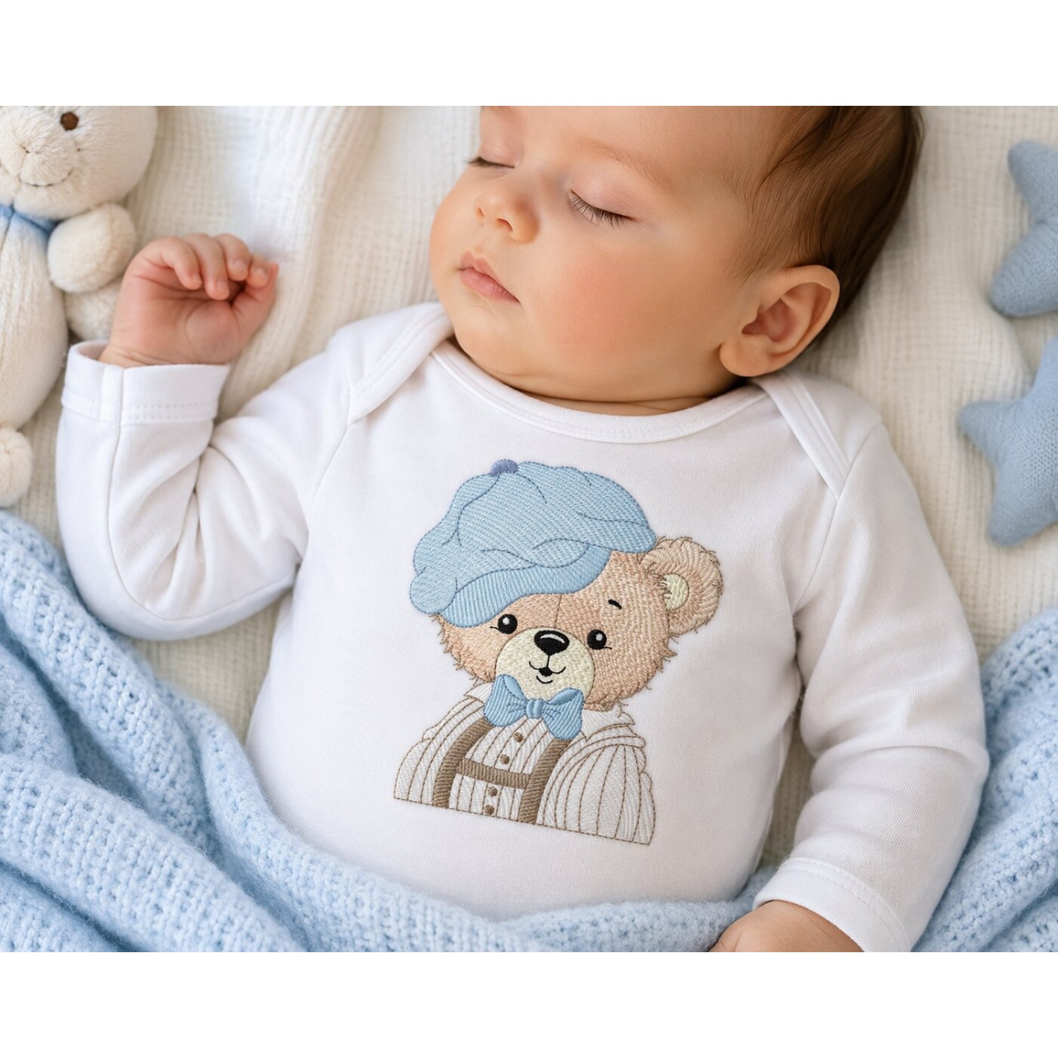 Vintage Teddy Bear Embroidery Design