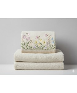 Wildflowers With Butterflies Embroidery Design
