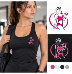 Women Fitness Dumbbell Embroidery Design
