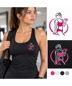 Women Fitness Dumbbell Embroidery Design