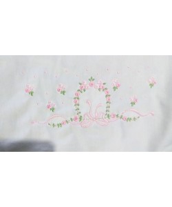 garland flowers and bow Embroidery Design