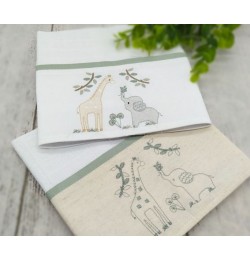 giraffe and elephant embroidery