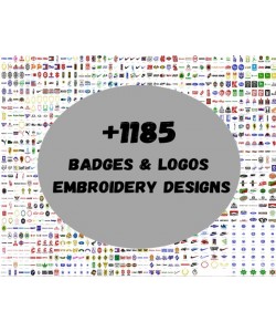1185 Logos & Badges Embroidery Designs 4x4 Hoops