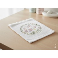 wreath of delicate flowers and butterflies Embroidery Design
