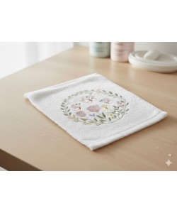 wreath of delicate flowers and butterflies Embroidery Design